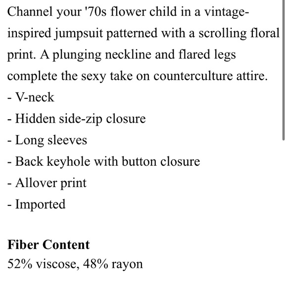 Free People Anthropologie Some like it hot floral 1 piece rust vintage jumpsuit - Picture 3 of 10